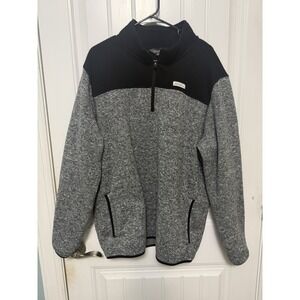 Eddie Bauer Mens XXL Gray Quarter Zip Fleece Pullover Knit Outdoor Casual Jacket